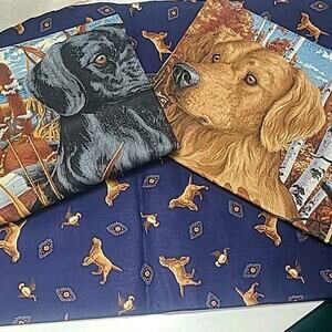 Vintage 4 Hunting Dogs Cut & Sew Fabric Craft Panels &‎ Matching Fabric Quilting